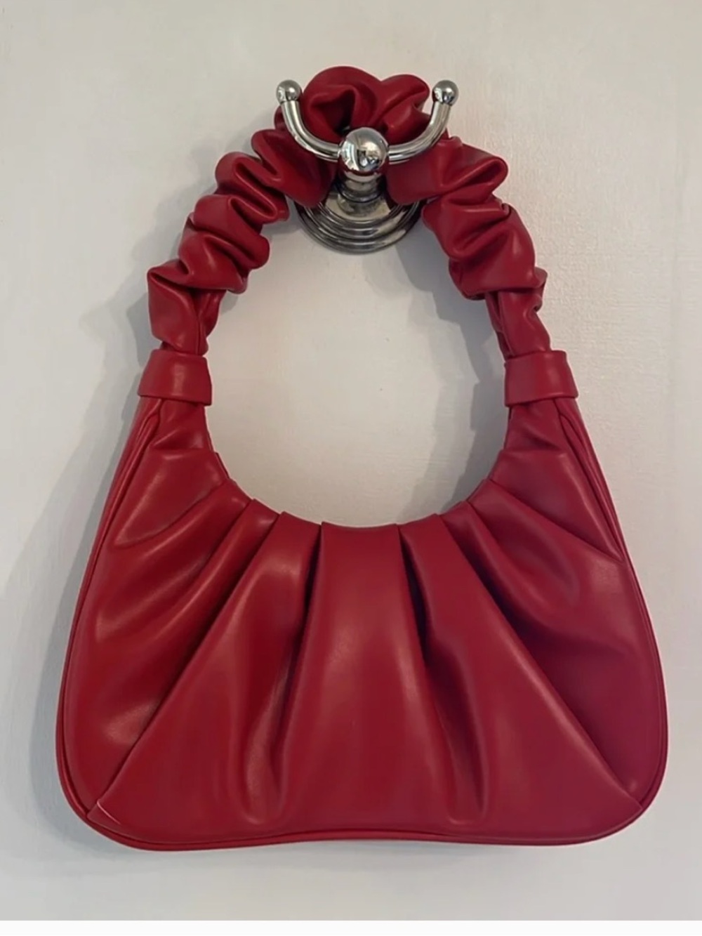 JW PEI Women's Gabbi Ruched Hobo Handbag Chili Red